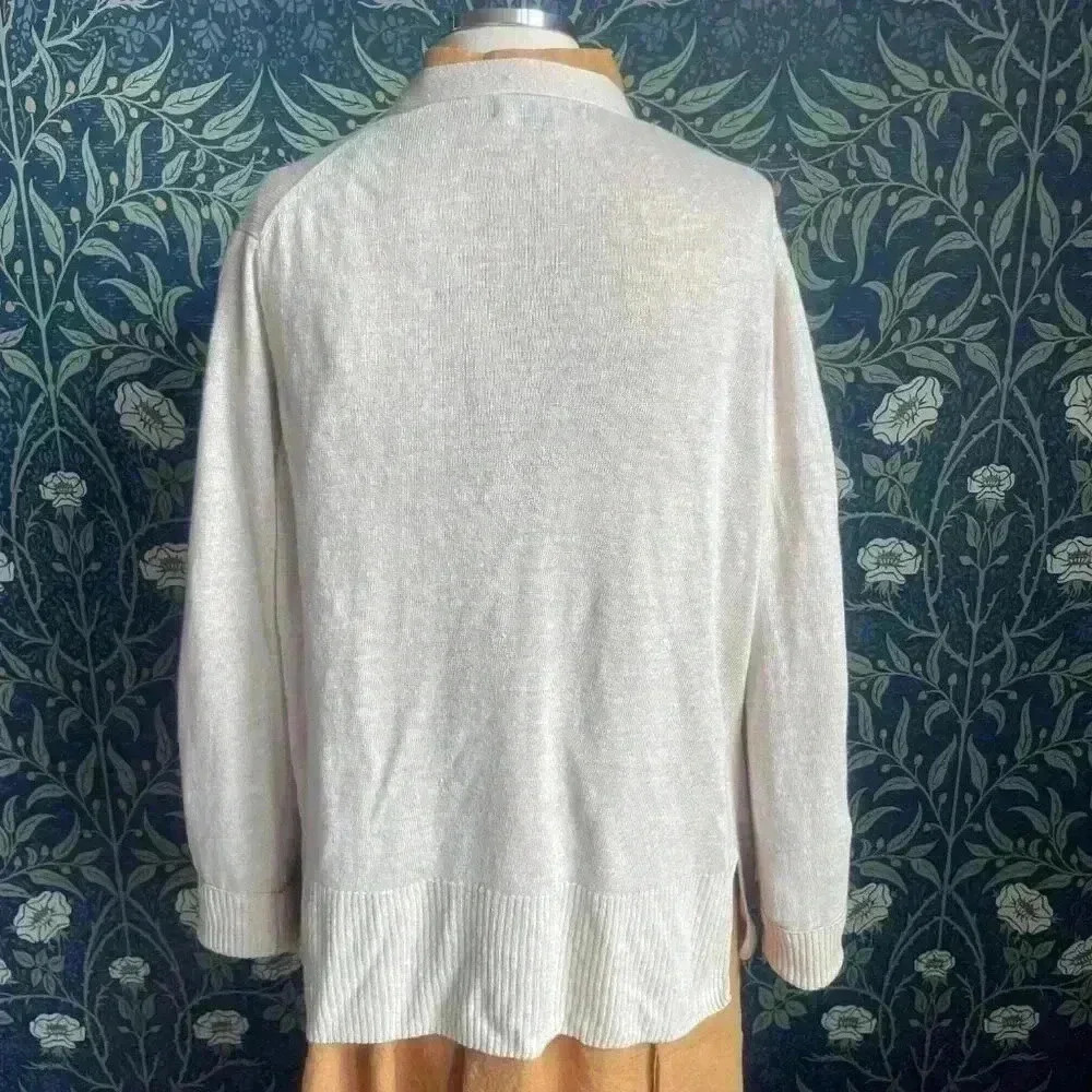 Lightweight Linen Knit Boyfriend Cardigan by Banana Republic - Picture 4 of 12